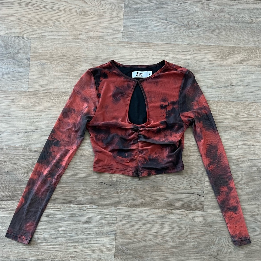 Tiger Mist mesh crop top